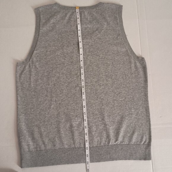 Talbots Women’s Gray Grandpa Style Knit Crew Neck Vest Size XL - Picture 12 of 14